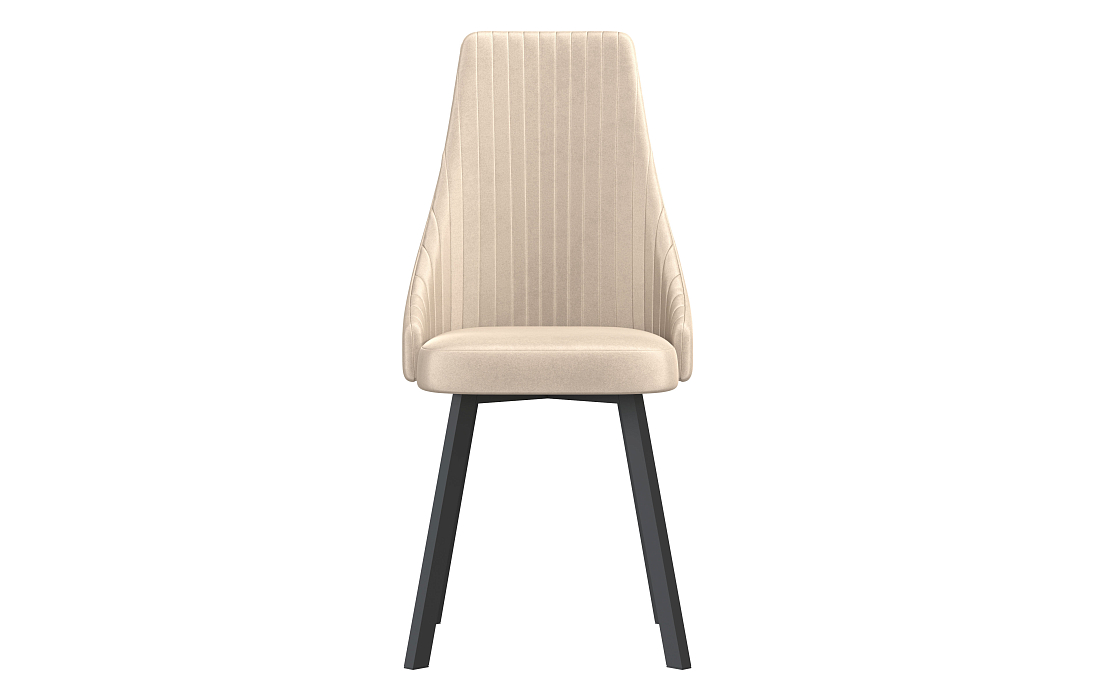 Стул Лион велюр конфетти крем/Цвет металл черный